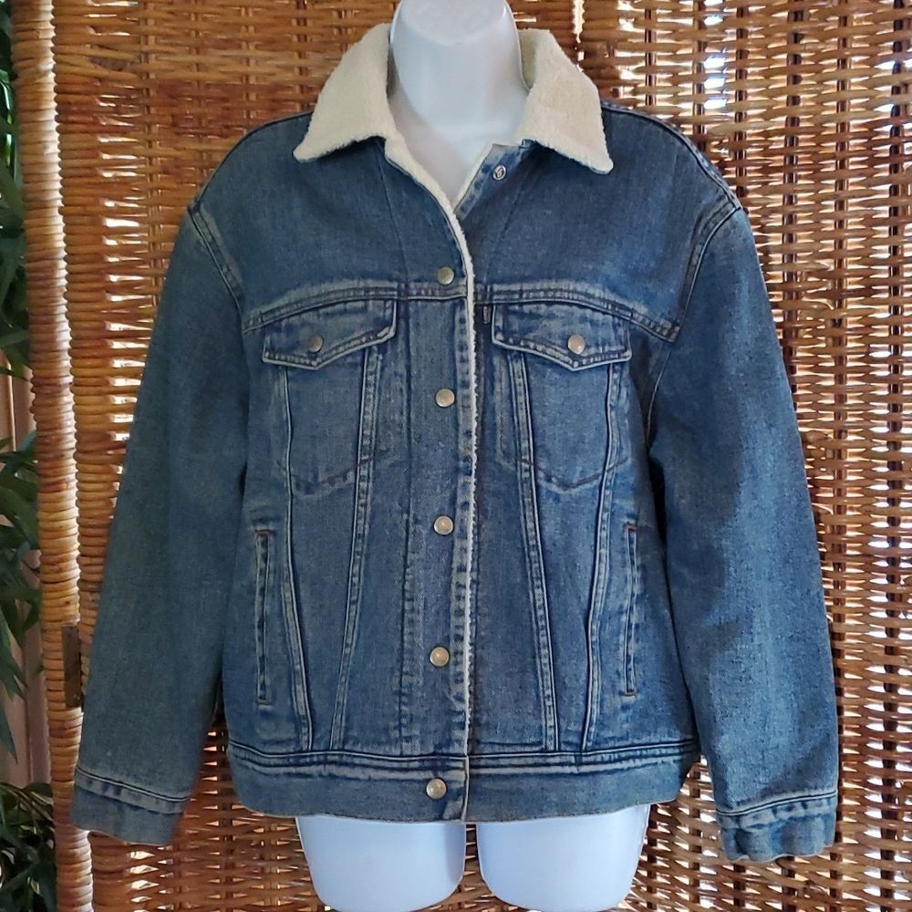 Ralph Lauren Denim Shearling lined Sherpa Trucker Jacket PM